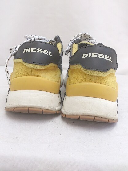 DIESEL ディーゼル ローカットスニーカー S-BRENTHAFLOW 1316-0190 破れ有り 26.5cm ブラック イエロー メンズ 1206000008728の画像4