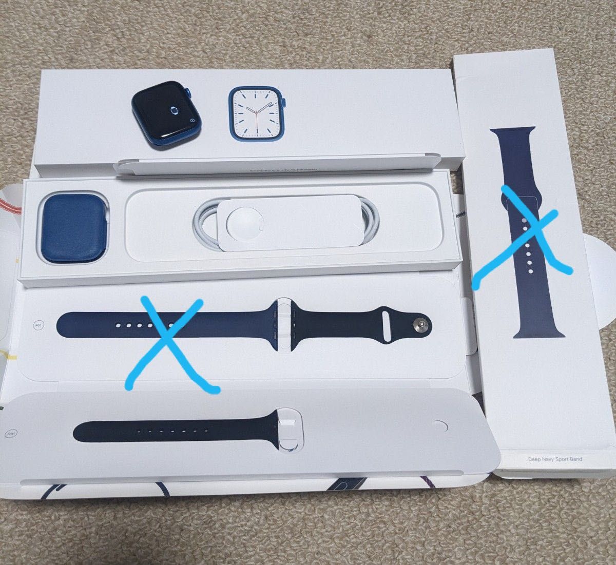 深緑(ふかみどり) Apple Watch Series 7 GPS 45mmブルー セット - 通販