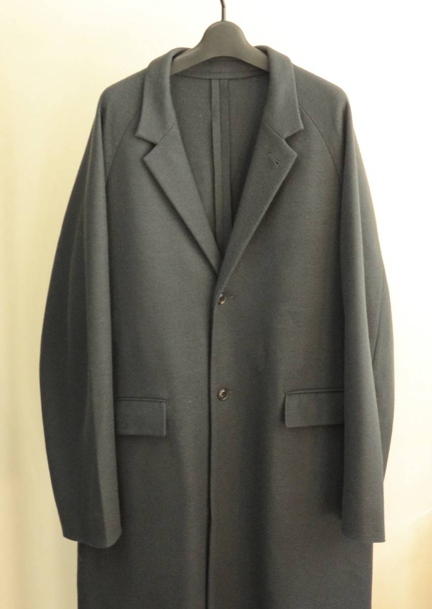 美used URU ウル WOOL PONCH OVER COAT オーバーコート チャコールグレー size 2_画像1