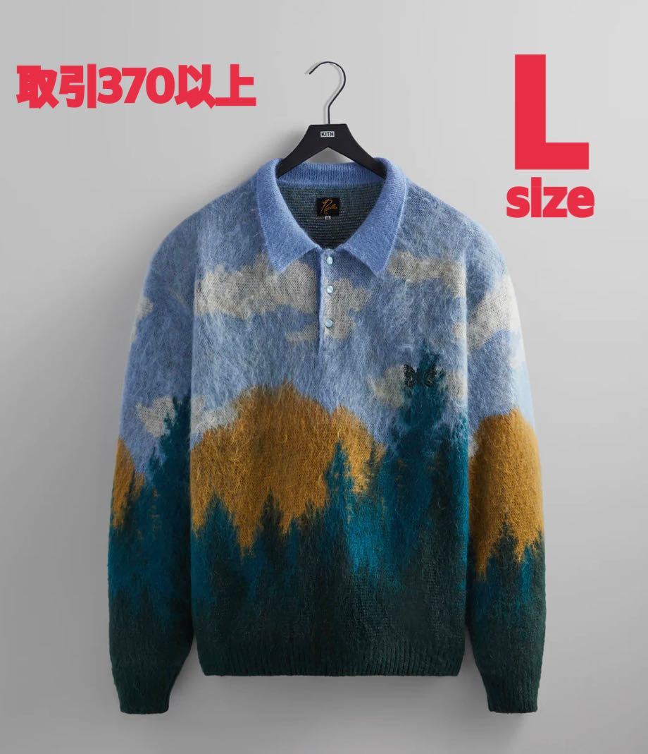 KITH × NEEDLES モヘヤ ポロ セーター Lサイズ キス ニードルス MOHAIR SPRUCE KNIT POLO SWEATER スプールス ニット LARGE