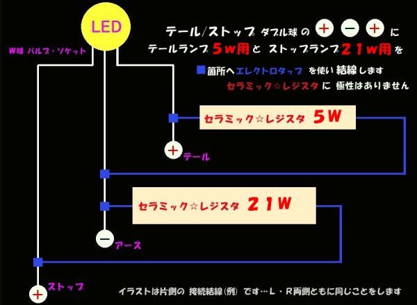 ★★★テールランプLED ダブル球 ★警告灯対策用キャンセラー★☆★_画像1