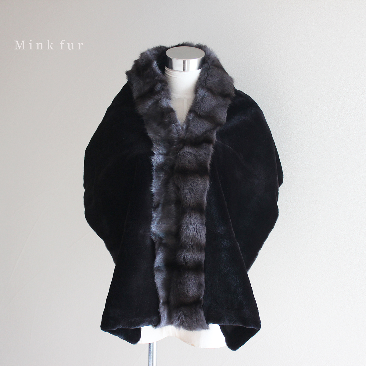  sheared mink × squirrel fur large size shawl Japanese clothes . equipment small articles stole tippet fur collar volume lady's fashion kimono 