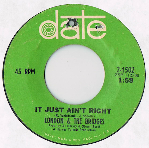 ●LONDON & THE BRIDGES / IT JUST AIN'T RIGHT [US 45 ORIGINAL 7inch シングル PS ガレージ 試聴]_画像4