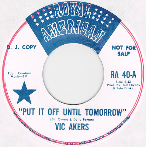 ●VIC AKERS / PUT IT OFF UNTIL TOMORROW / SEARCH OUR SOULS [US 45 ORIGINAL シングル PROMO ソウル 試聴]_画像1