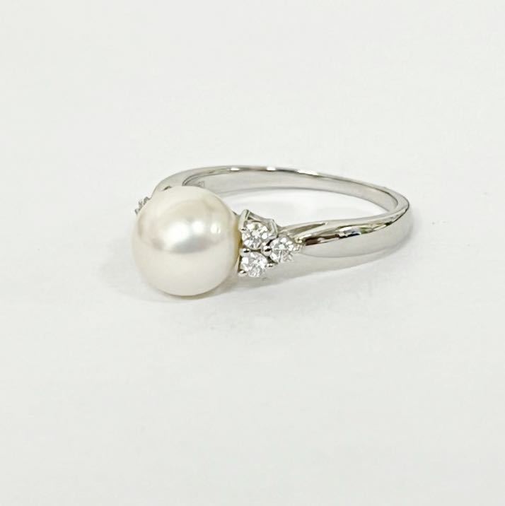 MIKIMOTO ミキモト Pt950 パール ダイヤモンドリング 極 5.1g 指輪 ...