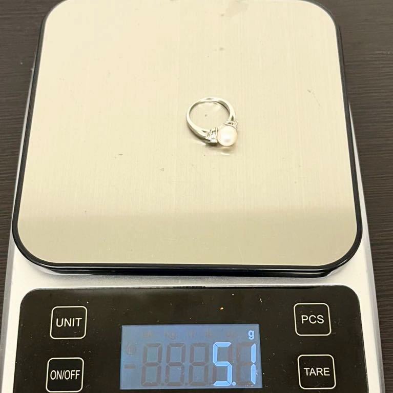 MIKIMOTO ミキモト Pt950 パール ダイヤモンドリング 極 5.1g 指輪 ...