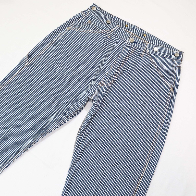 HYSTERIC GLAMOUR ヒステリックグラマー kinky jeans ヒッコリーペインターパンツ サスペンダーボタン付き 2AP-0075  フリーサイズ M相当