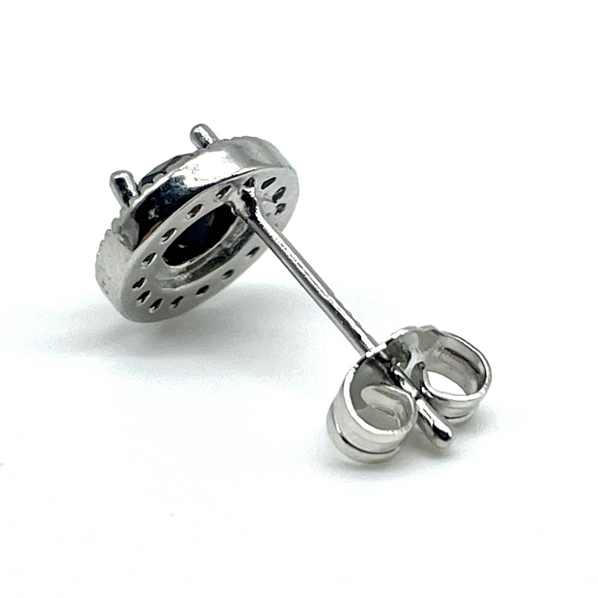 { free shipping } earrings men's silver 925 silver 20G B new goods unused stud earrings catch earrings men's earrings zirconia [PN2645]