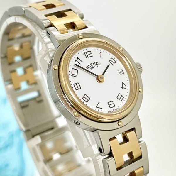 HERMES101クリッパーコンビカラーレディース腕時計-