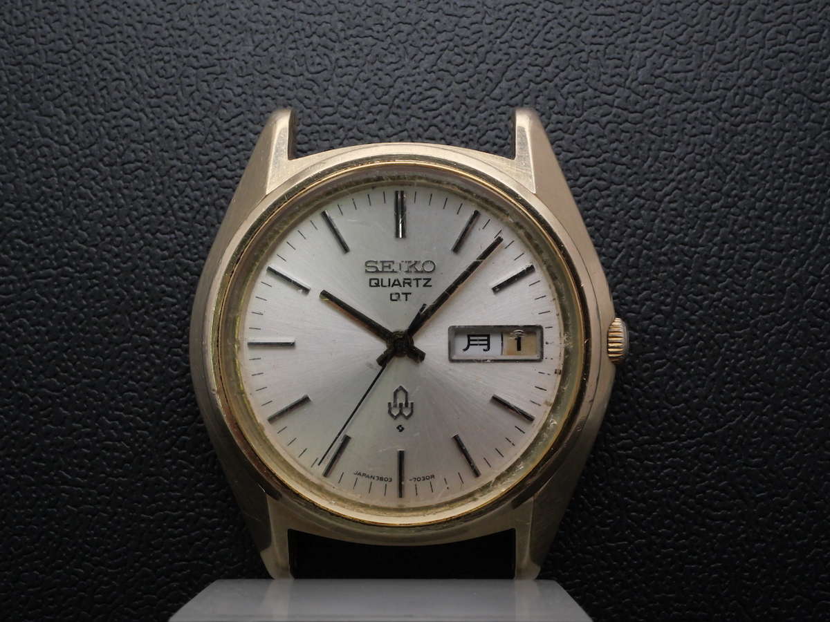 SEIKO QUARTZ クオーツ 金箔を張る中古稼働 QT 3803-7031 - 通販 - www