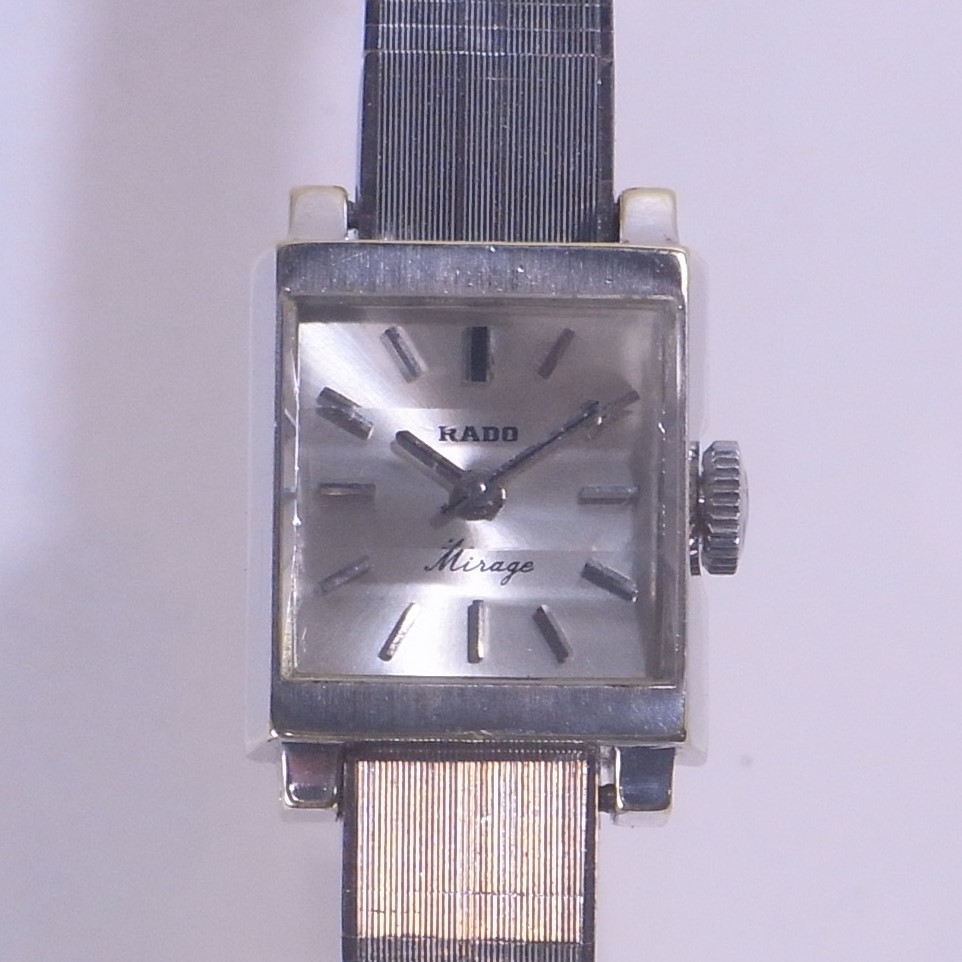 稼働品 美品 RADO ラドー レディース 手巻き 機械式 アンティーク 腕時計 A537276 社外ステンレスバンド