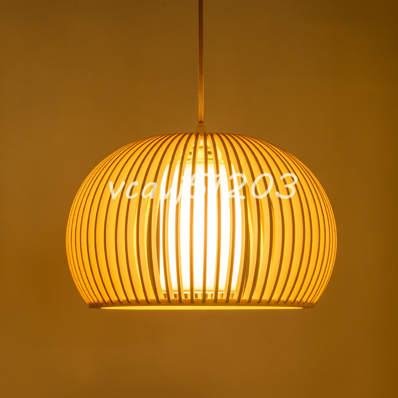 ◆未使用◆芸術品◆木製ペンダントライト 照明 リビング/居間用ランプ 室内装飾 装飾品 36cm