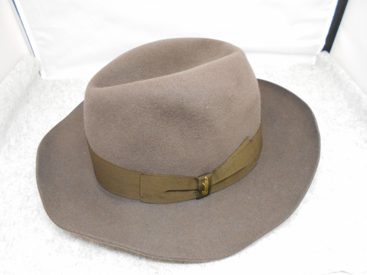 【Borsalino】　ボルサリーノ　帽子　ハット　ラビット使用　イタリー製　サイズ表記：61　ブラウン　茶色　SY02-HC5　★_画像1