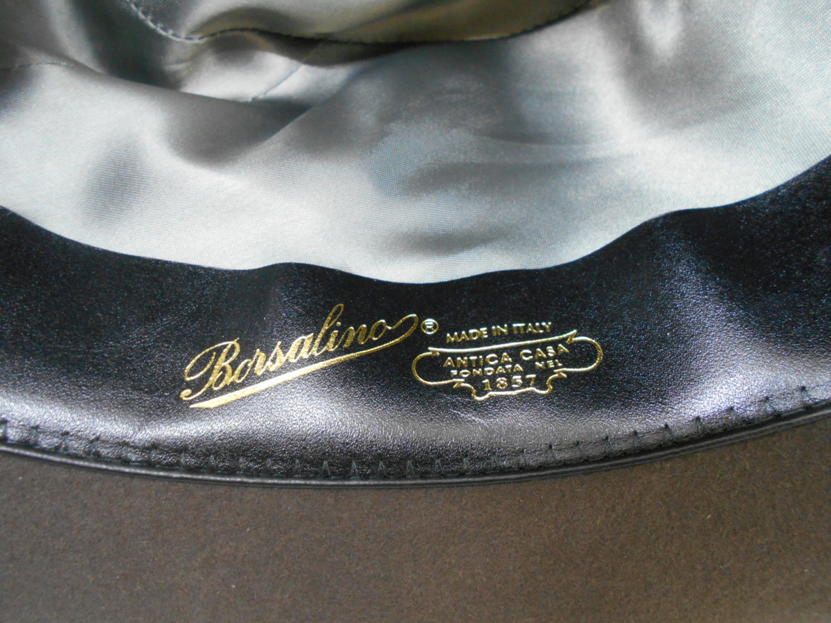 【Borsalino】　ボルサリーノ　帽子　ハット　ラビット使用　イタリー製　サイズ表記：61　ブラウン　茶色　SY02-HC5　★_画像8