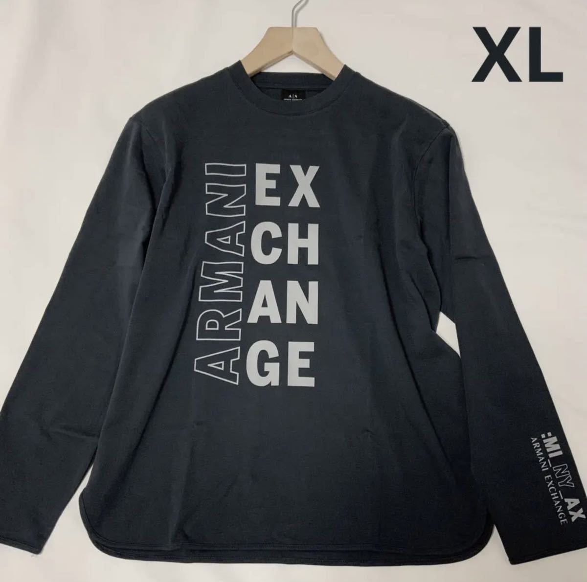 洗練されたデザイン ARMANI EXCHANGE 上質スウェット　プルオーバー　XL 上品なネイビー　6LZMHZ ZJXEZ　#ARMANIMAKO_画像1