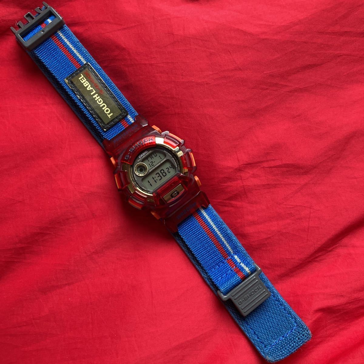 即決有限定 ザイマカ G-SHOCK ベゼル赤染めx青ベルト DW-9500 即決有限定 ザイマカ G-SHOCK ベゼル赤染めx青ベルト DW-9500