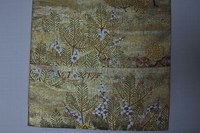 蘇州刺繍 蒋雪英 丸花文に蝶の図 多色 金色 袋帯 A797-6 www.thetantra