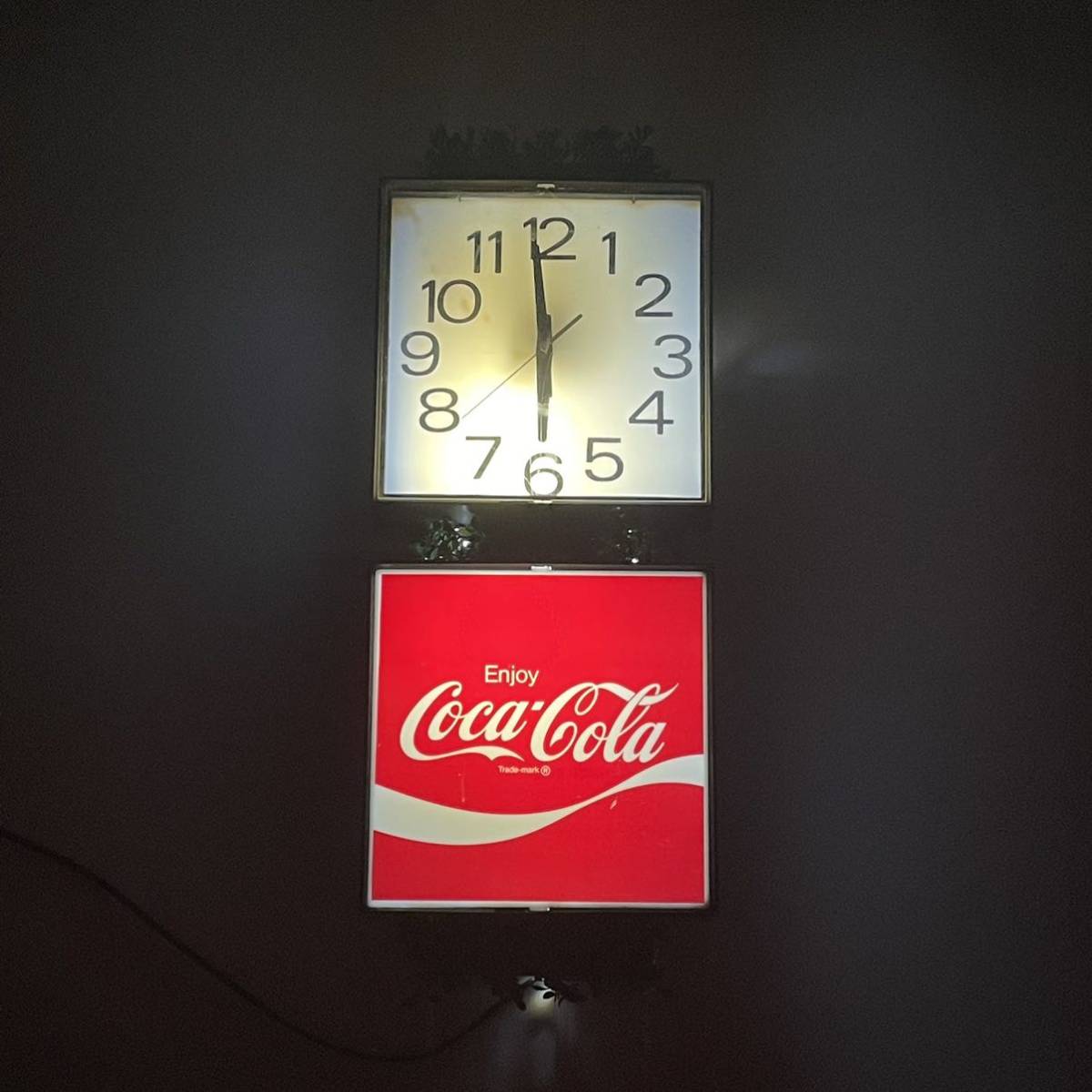 70s 掛時計 時計 ランプ ライト アンティーク ビンテージ コカコーラ