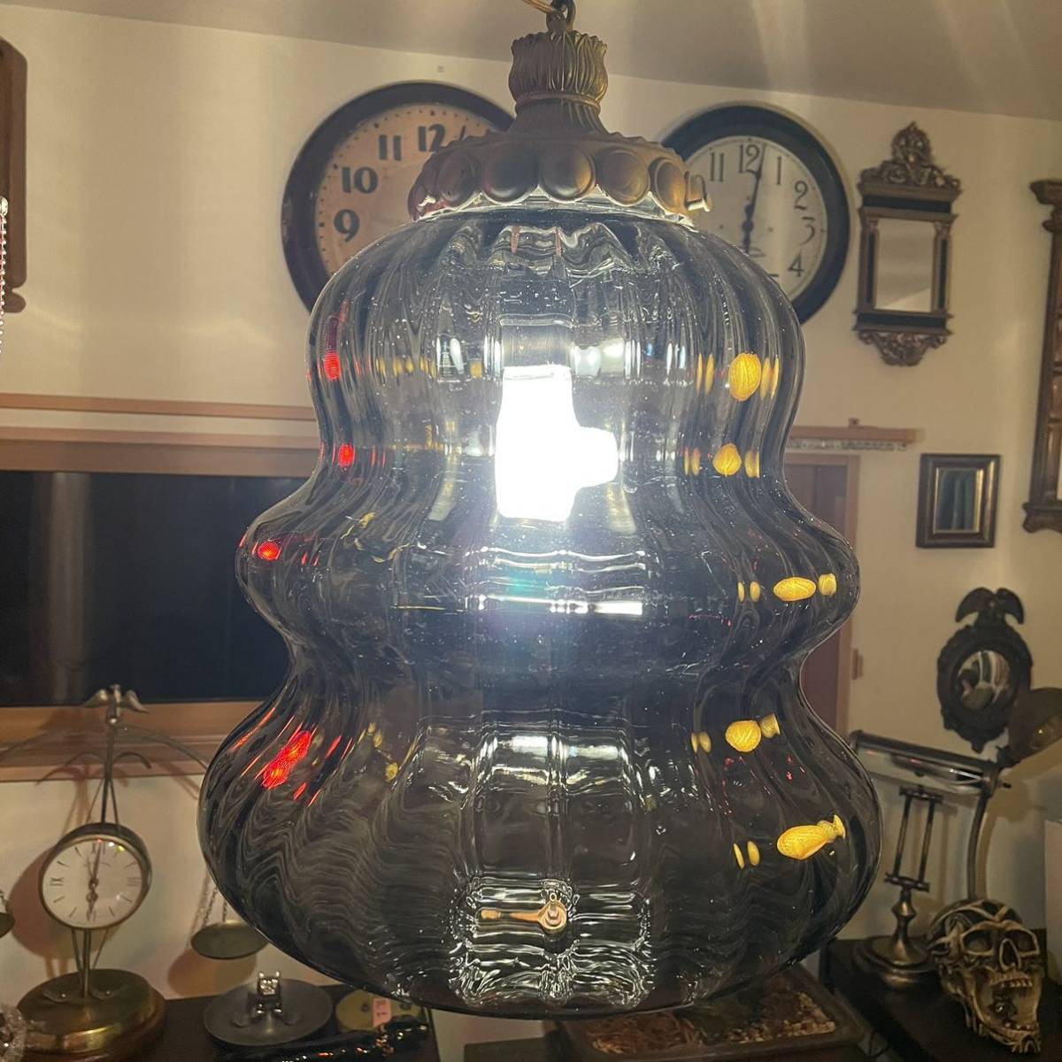 アンティーク ビンテージ 吊り下げ照明 ペンダント ライト ランプ vintage antique 家具 雑貨 ミッドセンチュリー スモーク