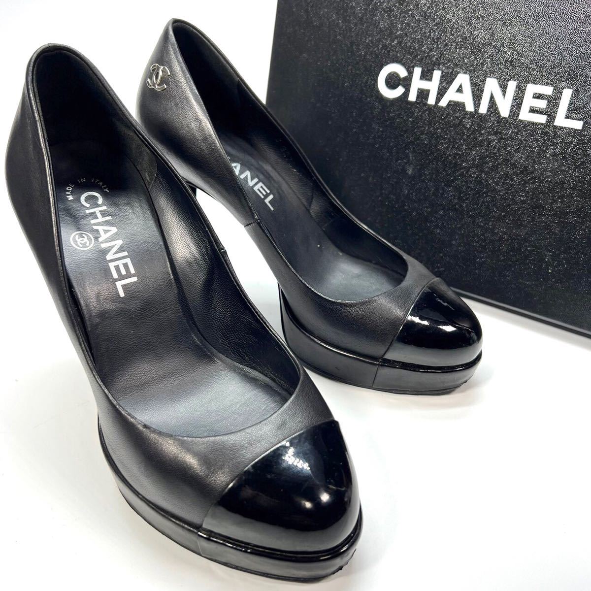 CHANEL パンプス 36 黒 シャネル ハイヒール 冠婚葬祭にも-