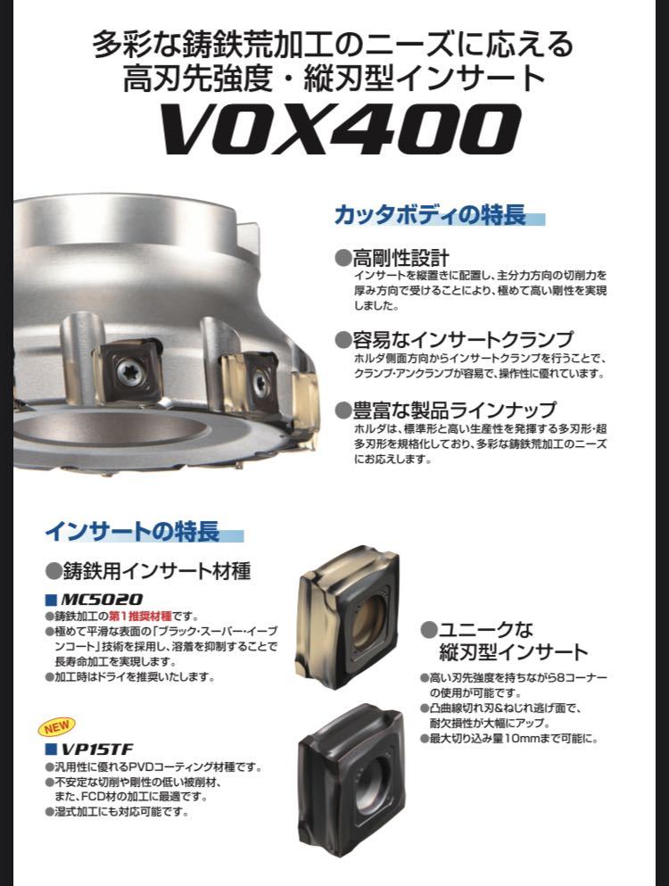 F-15 三菱マテリアルφ63高剛性縦置き　VOX400-063A08R 新品　正面フライスカッタ90°_画像6