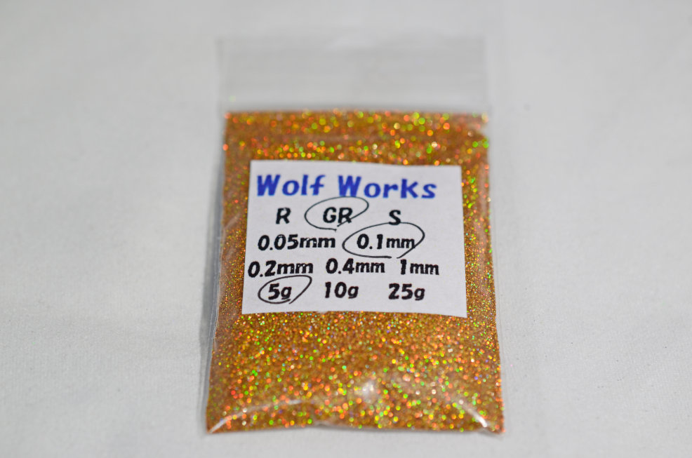 【WOLF WORKS】ゴールドレインボーラメフレーク 0.1mm 5g分★_画像2