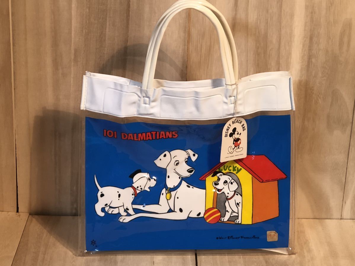 新品　未使用　当時物　中嶋製作所　101 DALMATIANS 亀のマーク　ビーチバッグ　古い　昔の　昭和レトロ　Disney 雑貨_画像1