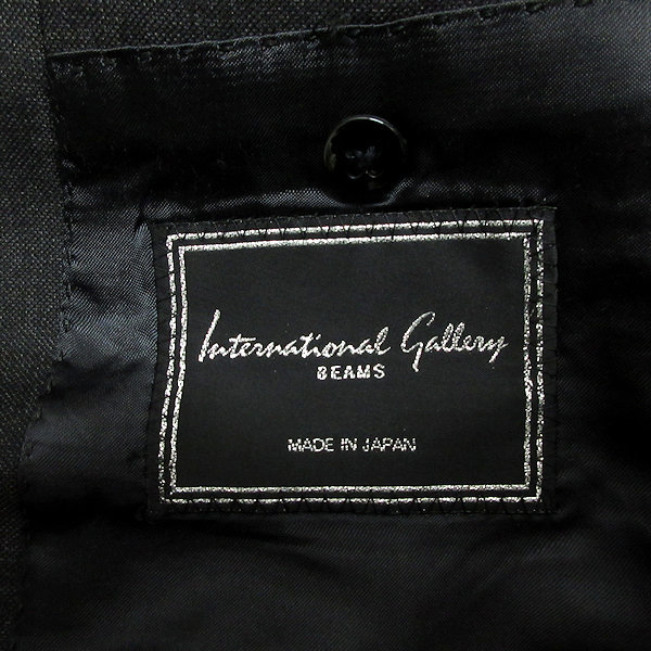 k■ビームス/International Gallery BEAMS 3つボタン テーラードジャケットJKT【44】濃灰色/MENS■48【中古】_画像2