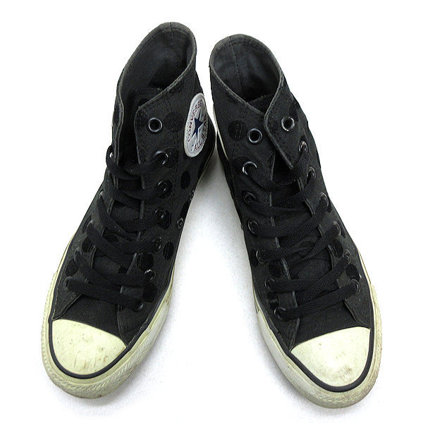 WW■【23.5cm】コンバース/CONVERSEオールスターハイALLSTAR HIドット柄スニーカー■黒LADIES■122【中古】■_画像2