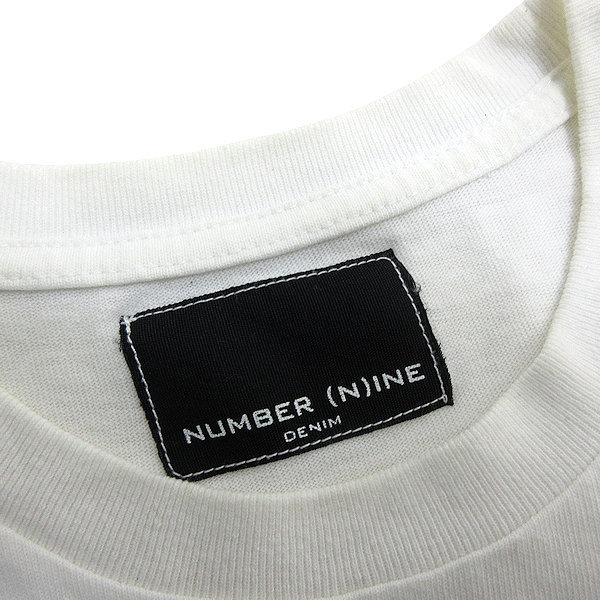 Z■ナンバーナイン/NUMBER(N)INE切り替えボーダー ポケットTシャツ■白/黒【メンズM】MENS/79【中古】■_画像2