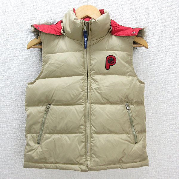 X★ ペンフィールド/PenField フェイクファー・フード付き 中綿ベストJKT/ベージュLADIES/88【中古】■_画像1