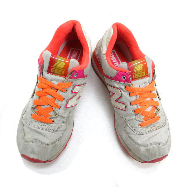 Z■【24cm】ニューバランス574/NEW BALANCE WL574APG ナイロンスニーカー■灰LADIES/56【中古】■_画像2