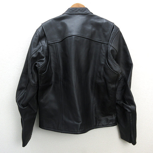 y■06年製■Buell ビューエル Leather Motorcycle Jacket Sライダースジャケット■HD-446/黒【 M 】MENS/135【中古】_画像2