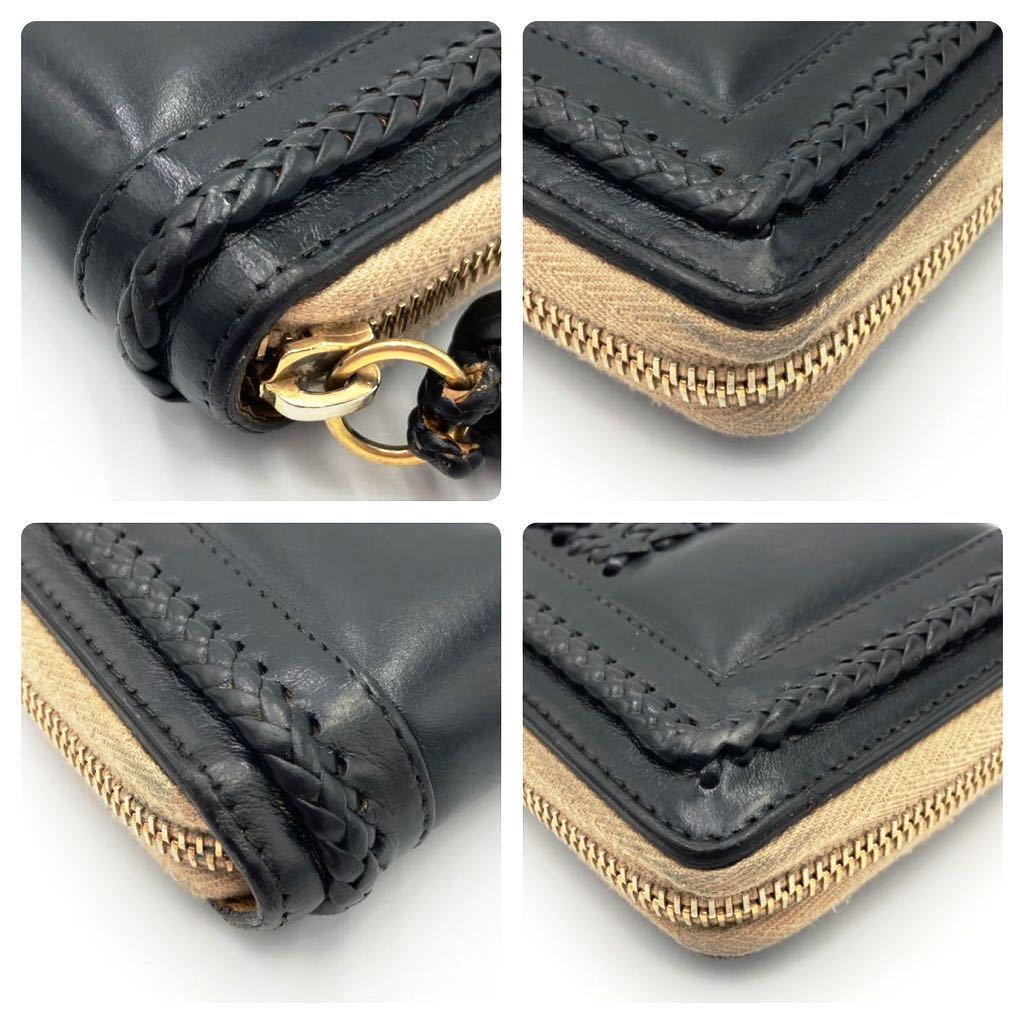 廃盤/美品】グッチ GUCCI ウーブンウェブ 刺繍 長財布 ラウンド 廃盤/美品】グッチ GUCCI ウーブンウェブ 刺繍 長財布 ラウンド