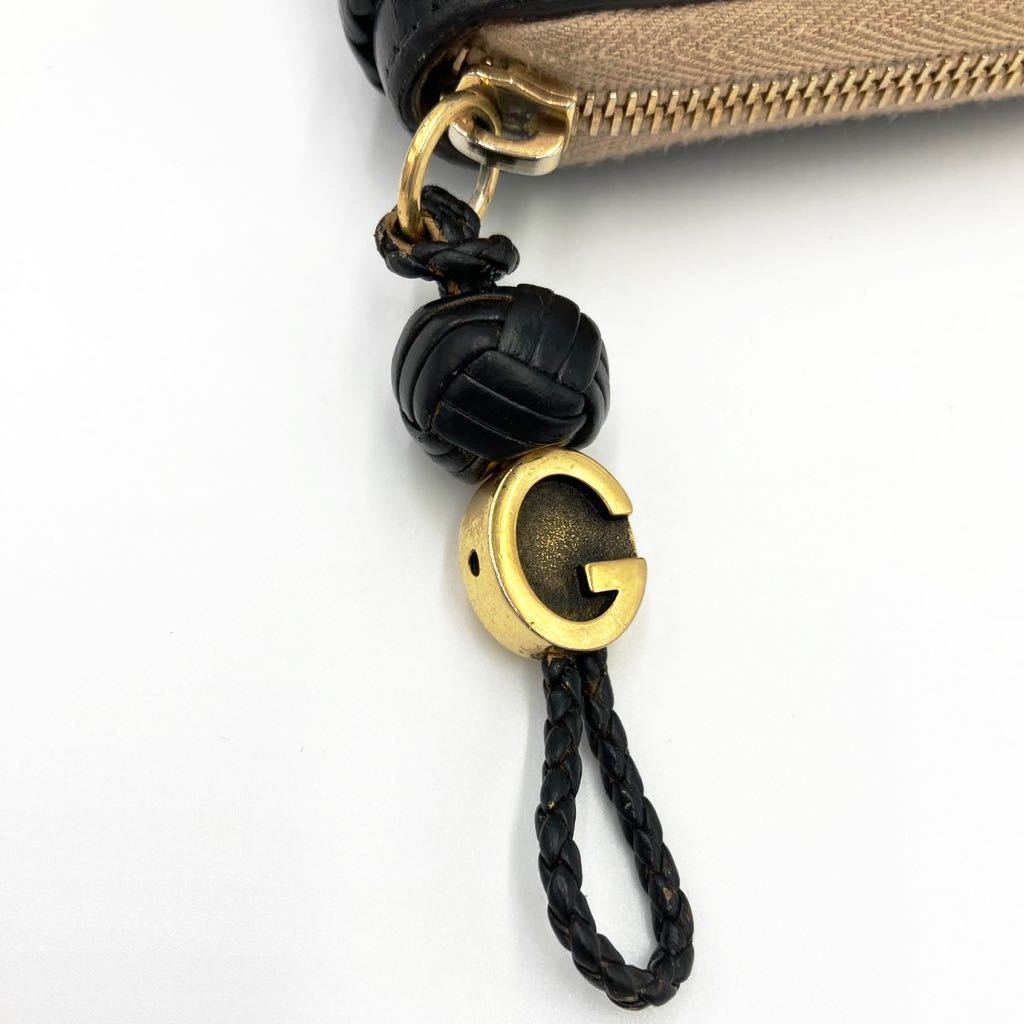 廃盤/美品】グッチ GUCCI ウーブンウェブ 刺繍 長財布 ラウンド 廃盤/美品】グッチ GUCCI ウーブンウェブ 刺繍 長財布 ラウンド