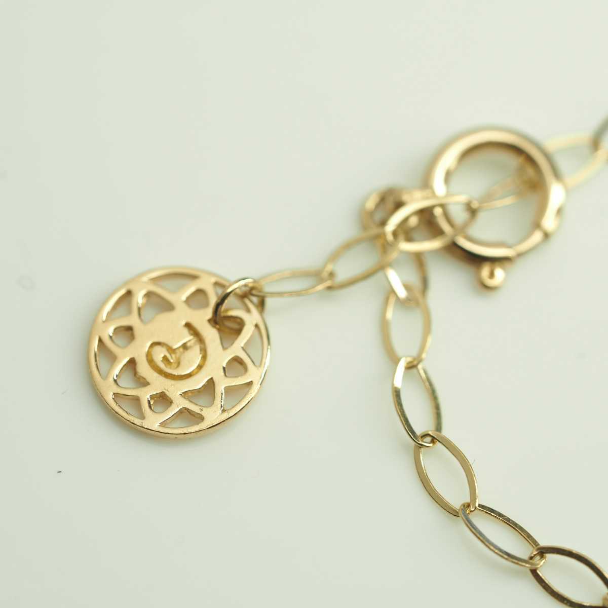 ○天然トルコ\u0026カットクォーツ ダイヤブレスレット K18YG D0.04ct