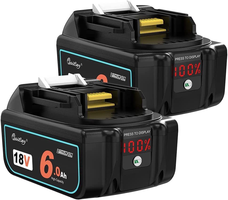 Waitley2個セット..マキタ 互換 バッテリー BL1860B 18V 6.0Ah 電動工具用 バッテリー 大容量電池LEDデジタル残量表示インパクトドライバ