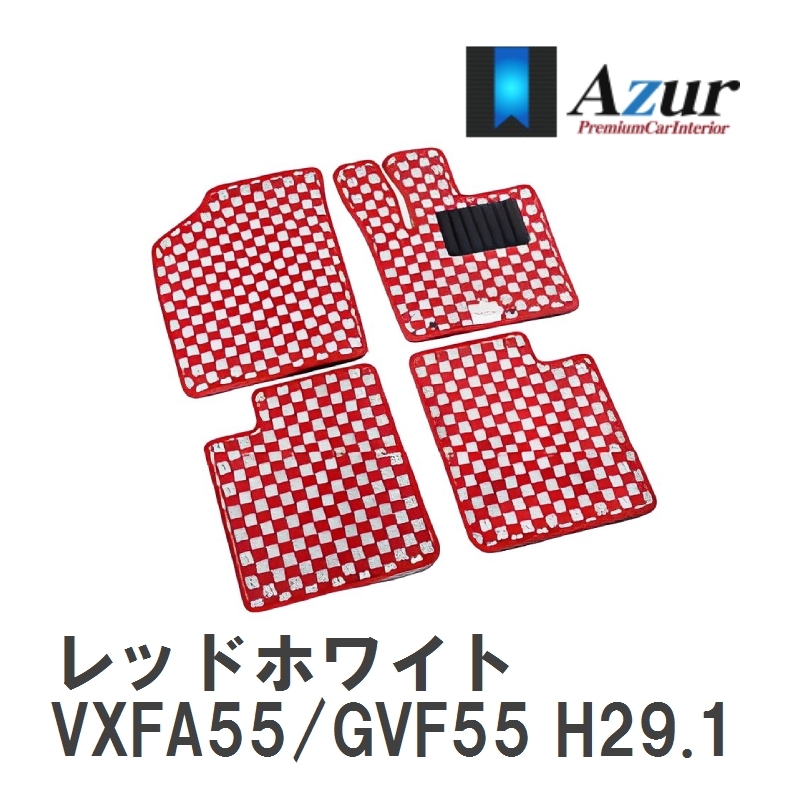 【Azur】 デザインフロアマット レッドホワイト レクサス LS500/LS500h VXFA55/GVF55 H29.10- [azlx0042]
