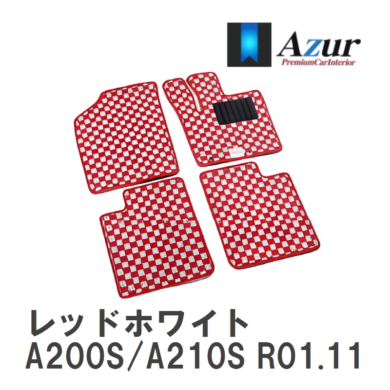 【Azur】 デザインフロアマット レッドホワイト ダイハツ ロッキー A200S/A210S R01.11- [azda0154]
