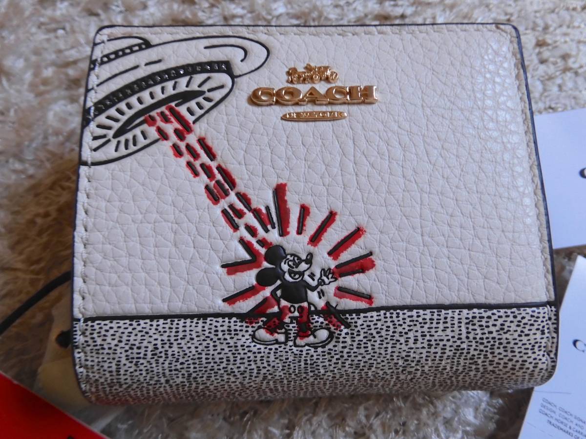 【USA★COACH★コーチxミッキーマウスxキースへリング】C7433★ウォレット二つ折り財布★UFO★新品_画像2