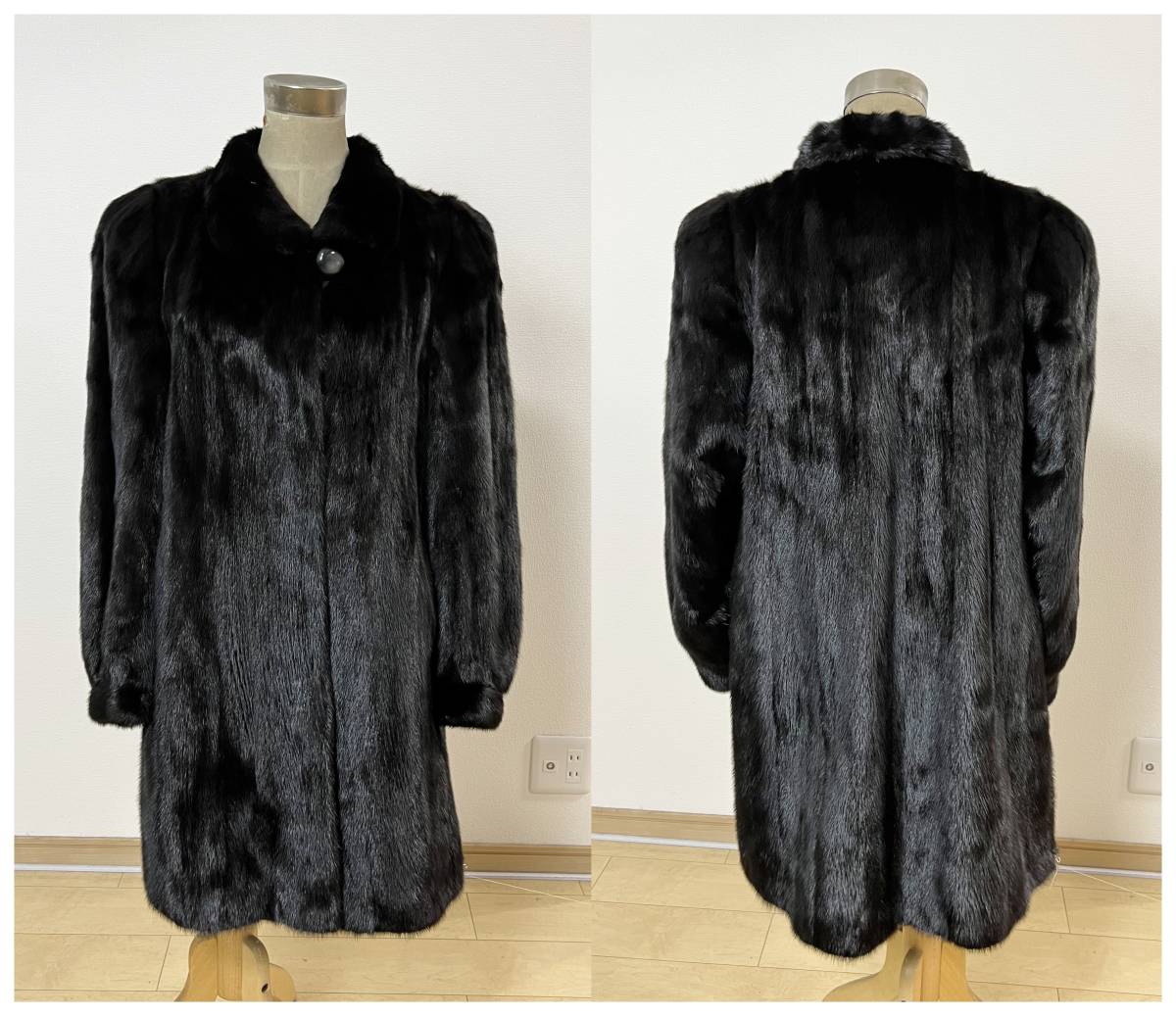 【再入荷】 【品質 程度上】ブラックミンク セミロングコート 90㎝ SAGAMINK ミンク 【再入荷】 【品質 程度上】ブラックミンク セミロングコート 90㎝ SAGAMINK ミンク