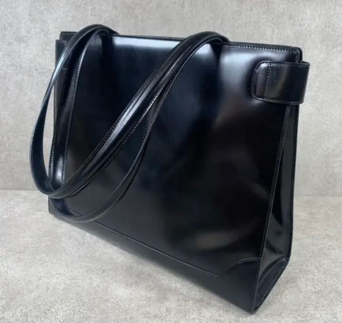希少 CELINE セリーヌ ガンチーニ トート カーフレザー 金具 バッグ 黒