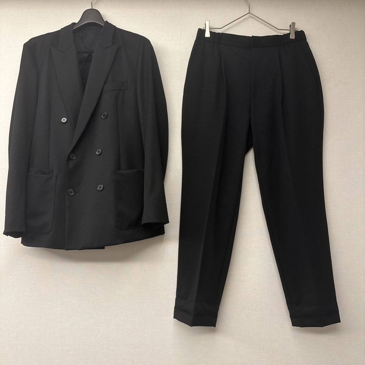 CABaN ウールギャバジン ダブルブレストジャケット テーパードパンツ