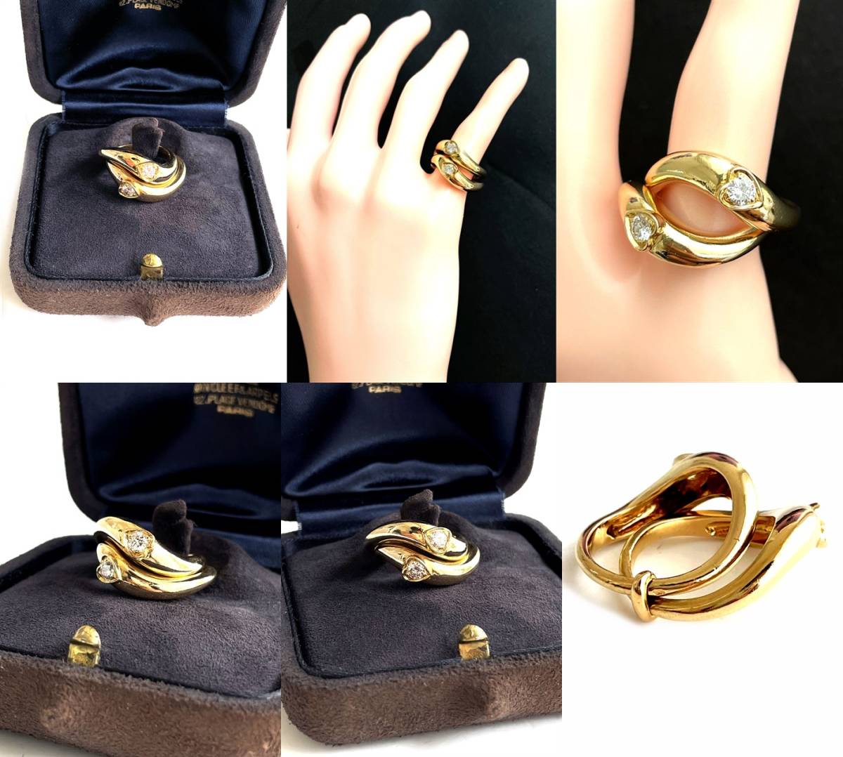美品 レア VanCleef&Arpels ヴァンクリーフ&アーペル K18YG 2連