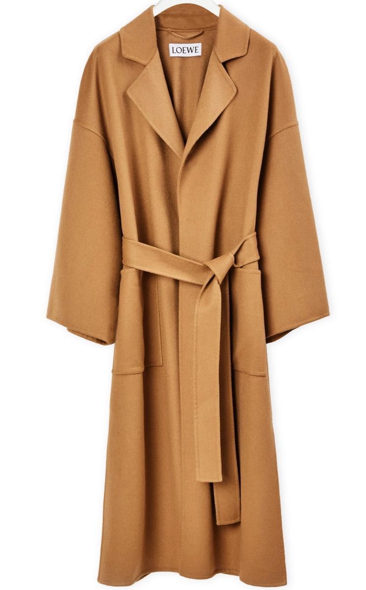 LOEWE ロエベ 現行完売 ロングコート アウター ジャケット オーバーサイズ ベルテッド ベルト付き ウール カシミヤ 美品