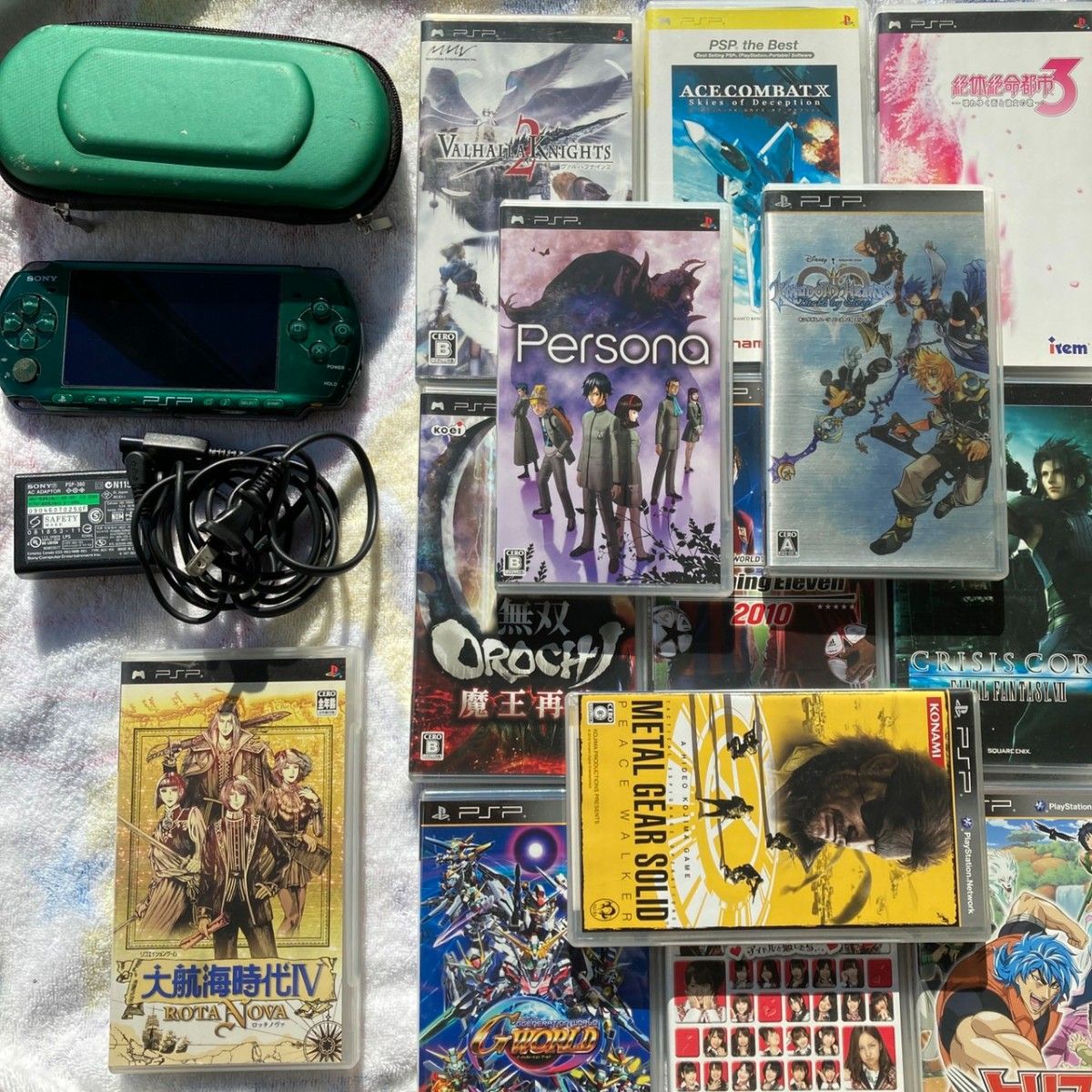 美品 PSP3000 本体 グリーン まとめ売り ペルソナ 大航海時代 テレビ 