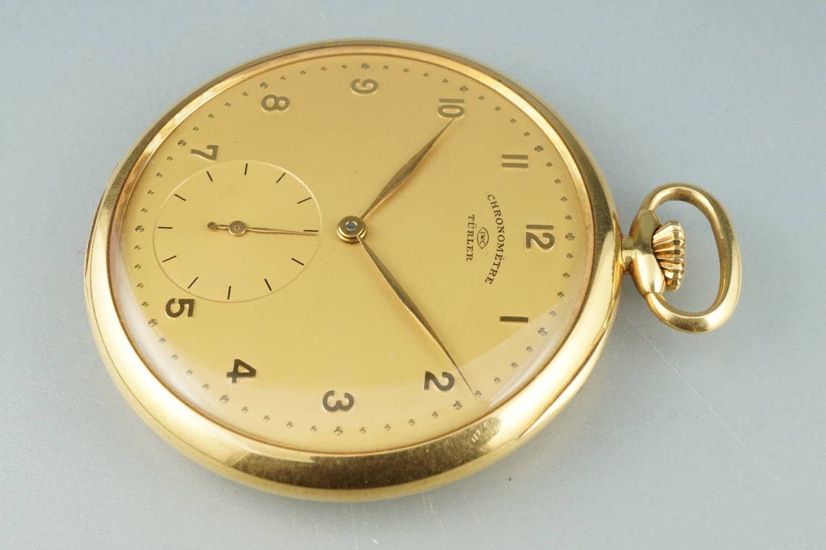 IWC 懐中時計 18金無垢ケース チューラーWネーム クロノメーター cal.97 手巻き POCKET WATCH TURLER CHRONOMETRE アンティークの画像8