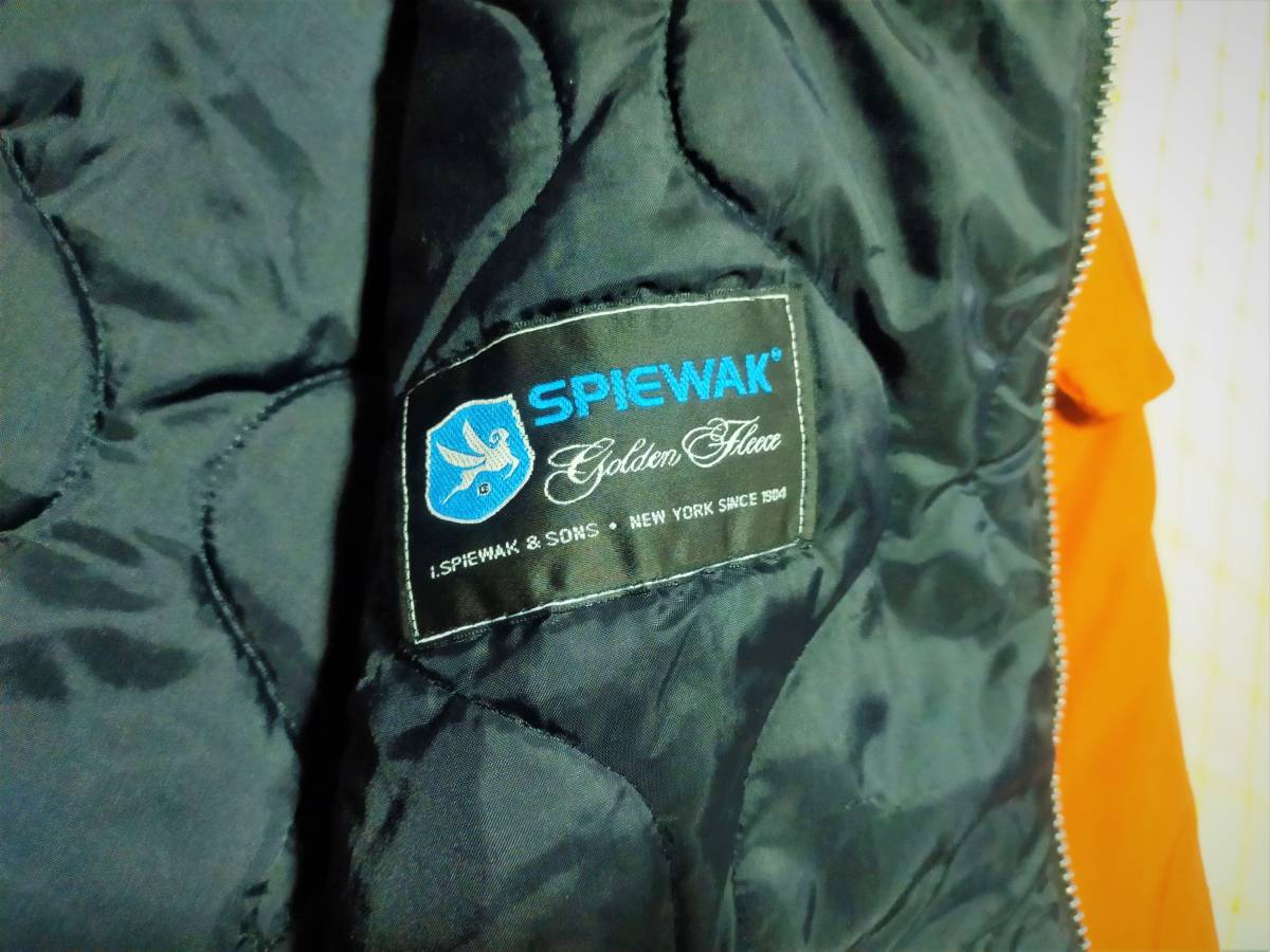  free shipping * valuable * America made * beautiful goods * Spiewak *SPIEWAK*ATTACHED HOOD N-2B* fur attaching * military * flight jacket * orange *32