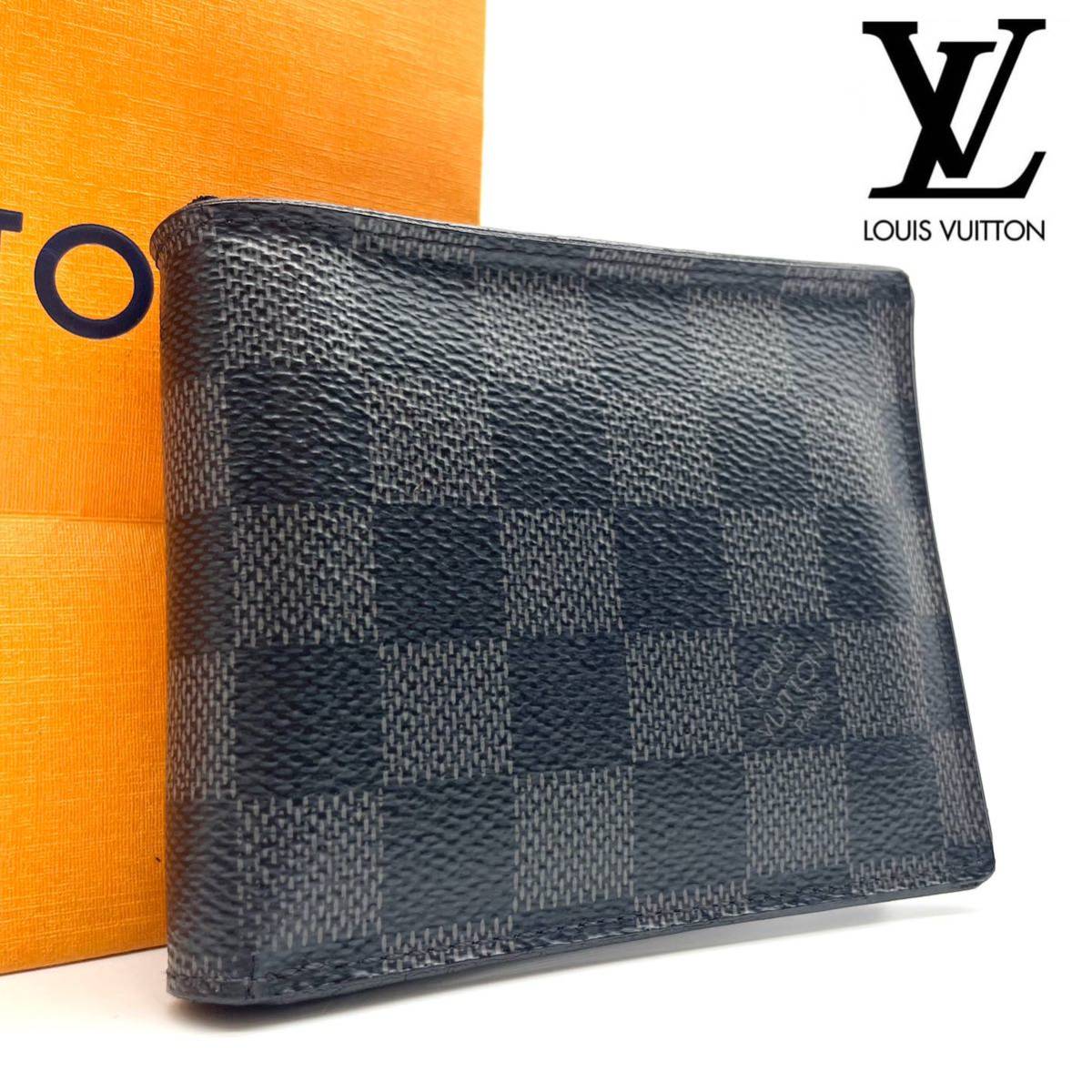 【極美品】ルイヴィトン LOUIS VUITTON ダミエグラフィット ポルトフォイユ・アメリゴＮＭ ２つ折財布 メンズ 定価８２，５００円_画像1