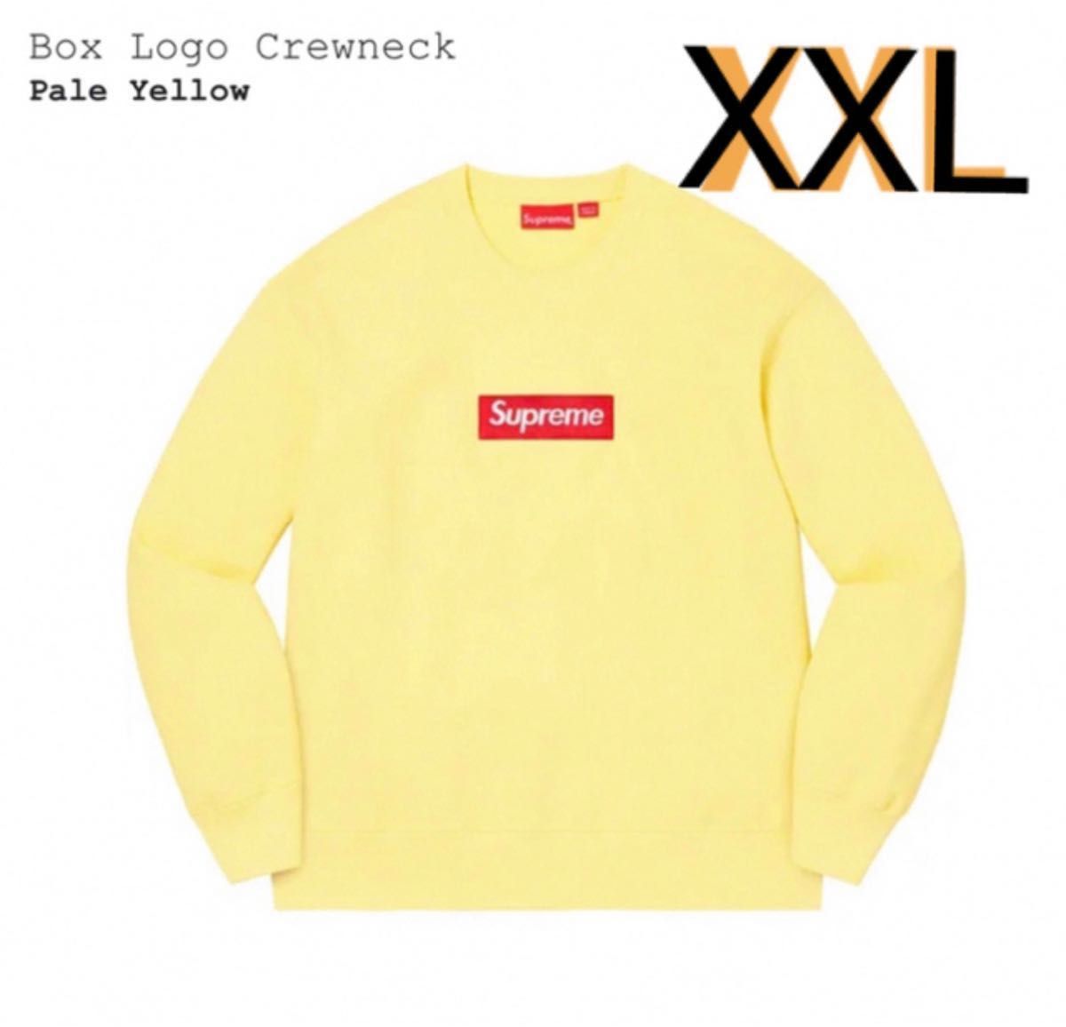 希少 XXL supreme Box Logo Crewneck Pale Yellow シュプリーム